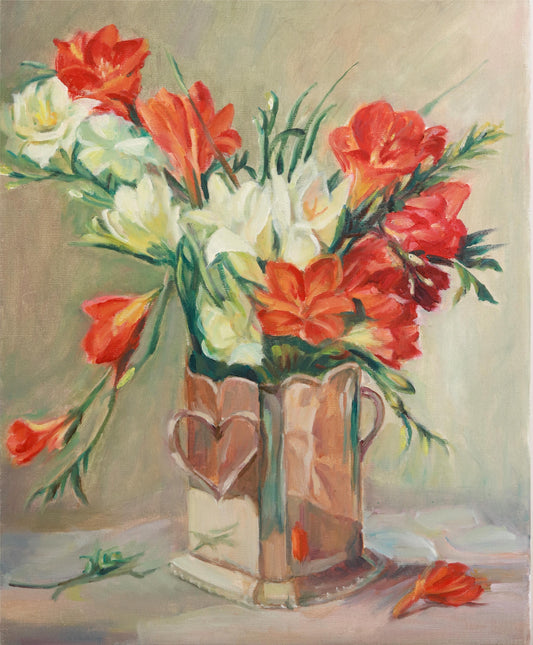 Red & White Floral Harmony