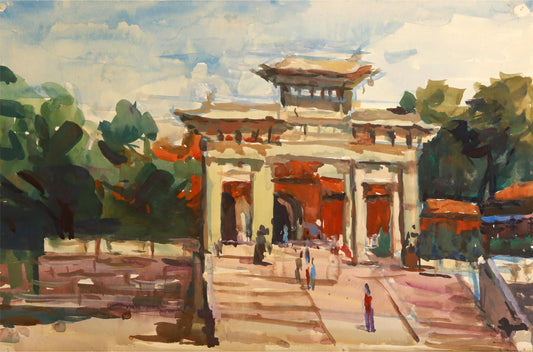 Watercolor · Ancient Courtyard